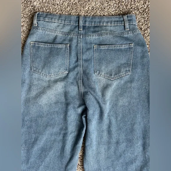 Women’s High Rise Button Fly wide Leg Barrel Jeans size medium - Picture 7 of 7